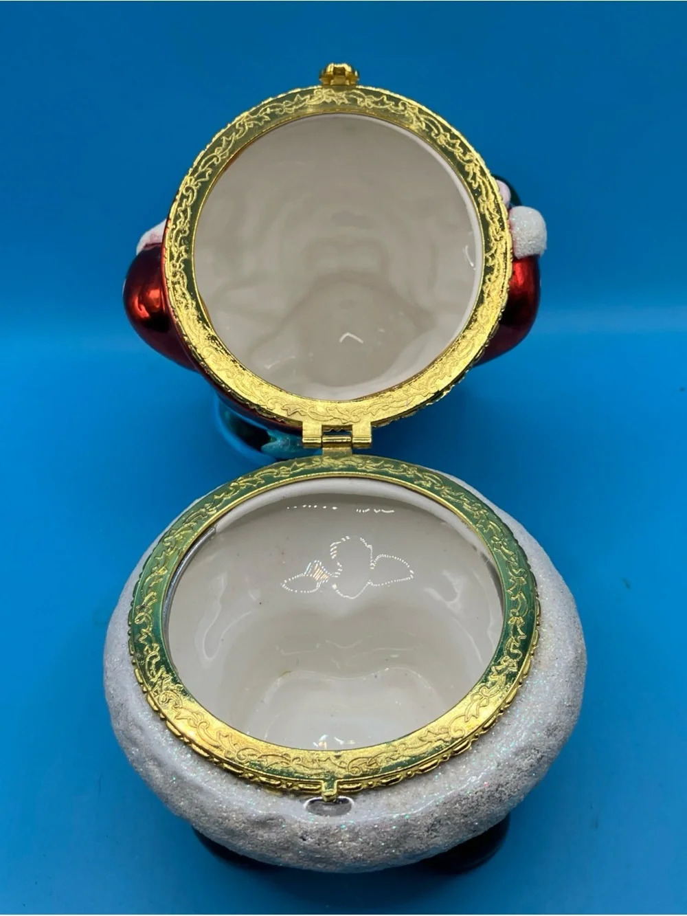 Christopher Radko Ceramic Santa Hinged Trinket Box VTG 6.5